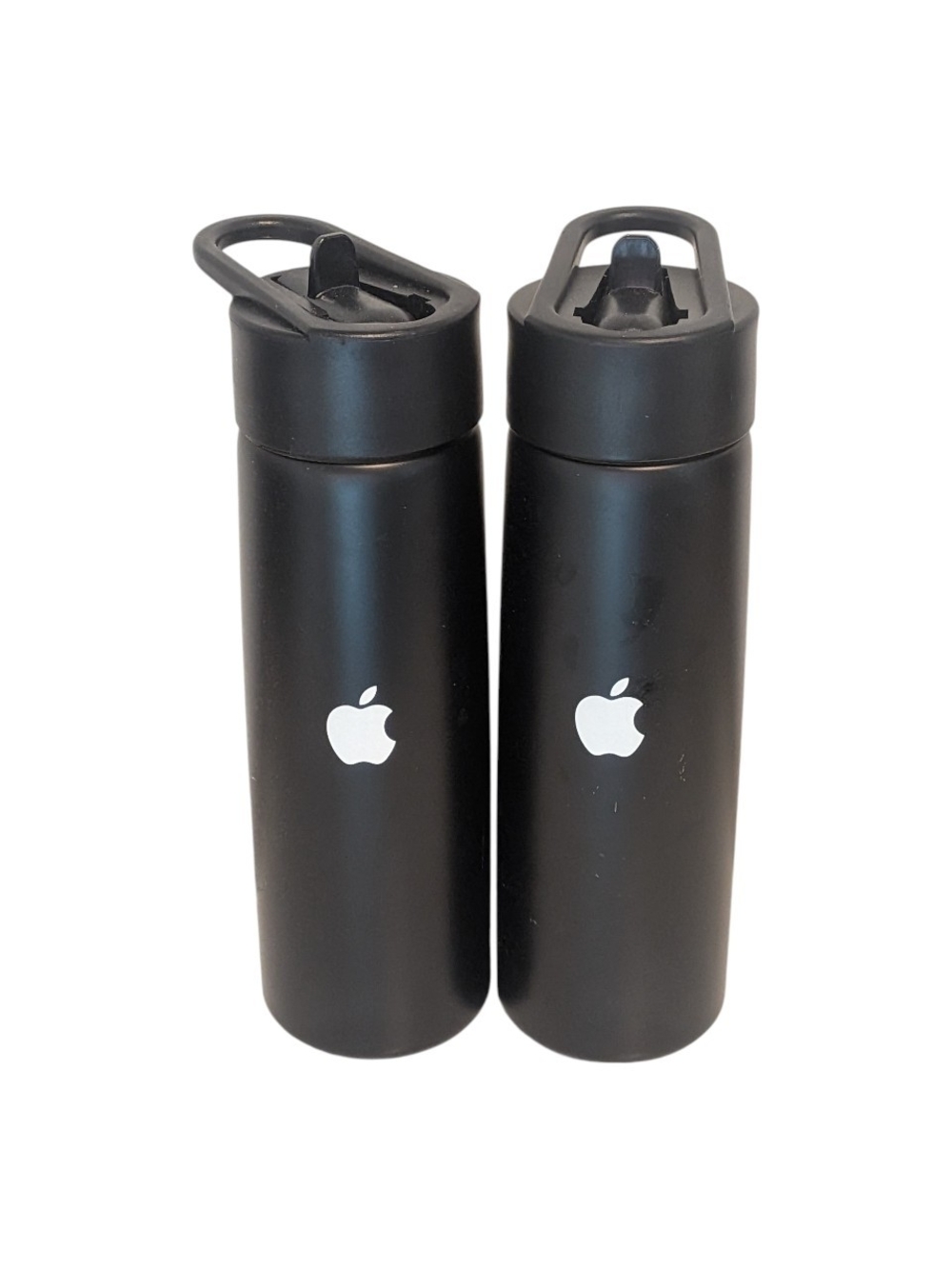 Apple Black Stainless Steel Water Bottles - Pair